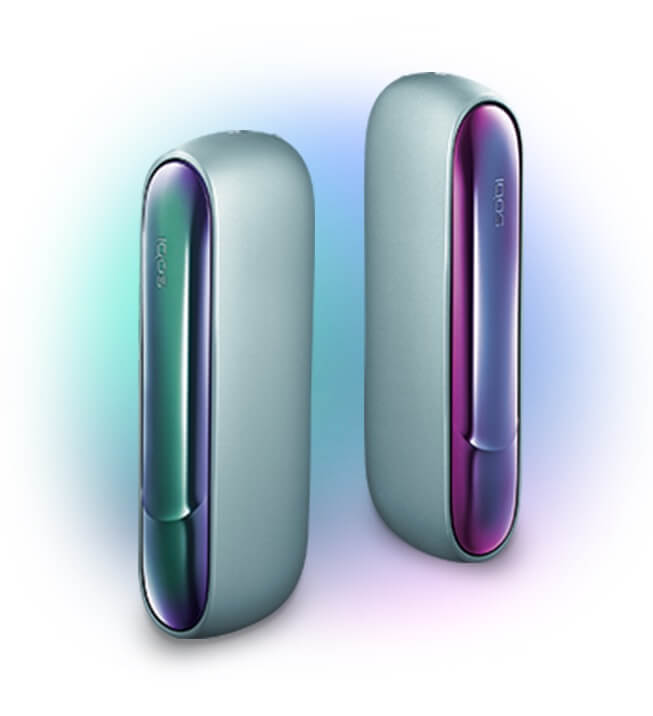 同日发售的IQOS 3 DUO春季限定型号。左侧为“Aquamarine”,右侧为“Ultraviolet”