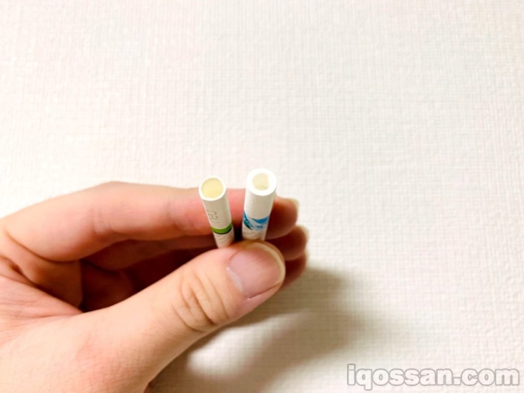 从吸食端看,过滤嘴部分的厚度也有所不同。