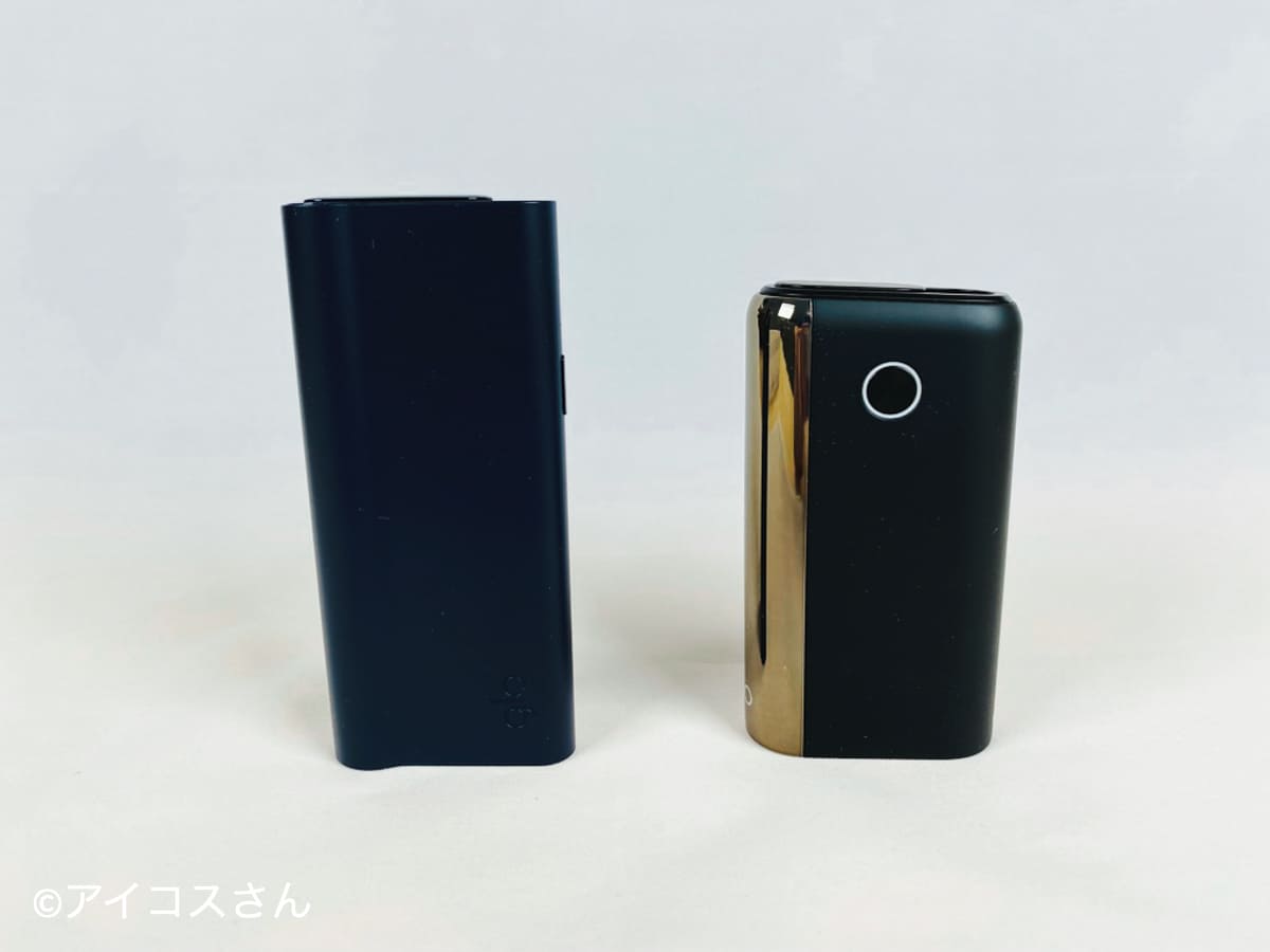 将“glo Pro Slim”与“glo Hyper Plus”并排摆放,可以发现其高度更高。