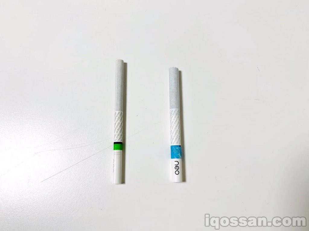 顺便一提,由于变粗,glo hyper用「neo」的长度更短。烟叶量似乎相同。