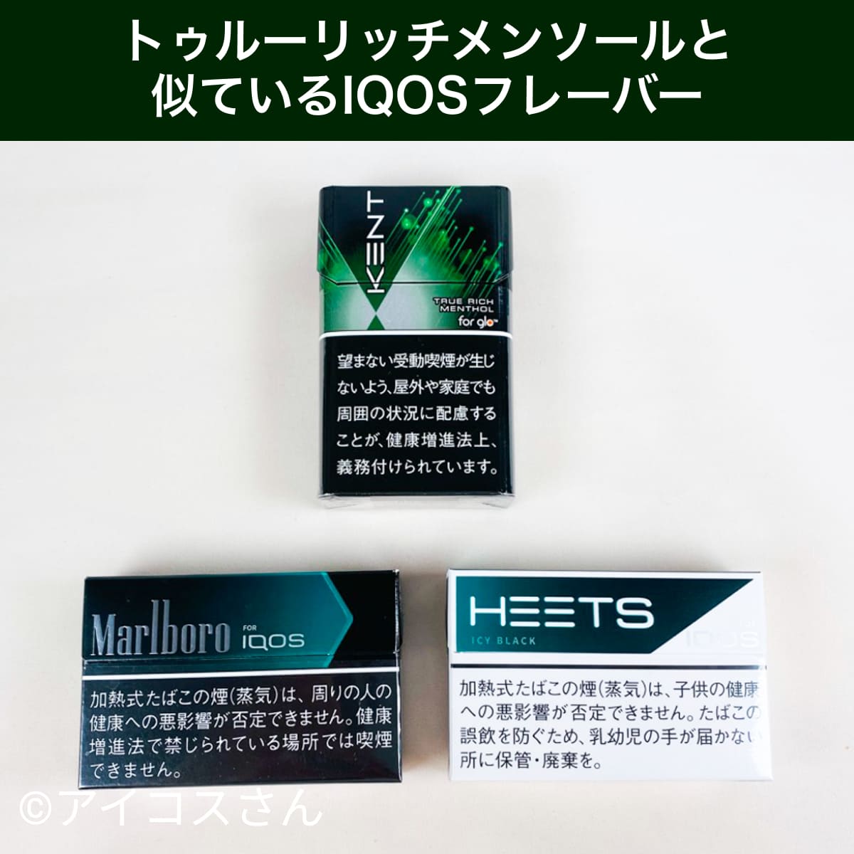 与Kent Neo Stick True Rich Menthol glo hyper用相似的IQOS口味