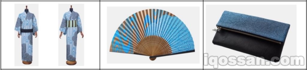 从左到右为“IQOS涼款合作”的浴衣、扇子、小包。通过抽奖获得。