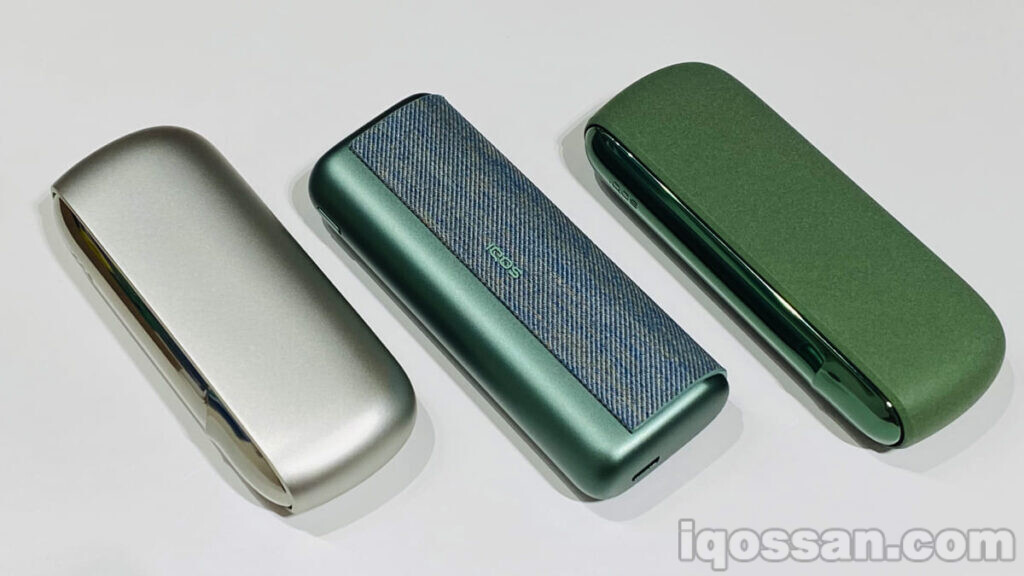 从左到右为IQOS 3 DUO、IQOS ILUMA Prime、IQOS ILUMA