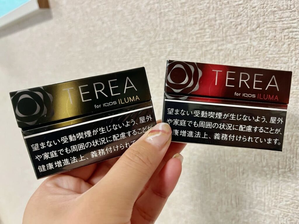 比较TEREA黑色阳光薄荷和TEREA黑红宝石薄荷的吸力