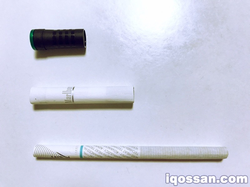 从上到下依次为Ploom TECH的“烟草胶囊”、IQOS的“加热棒”、glo的“Neo Stick”