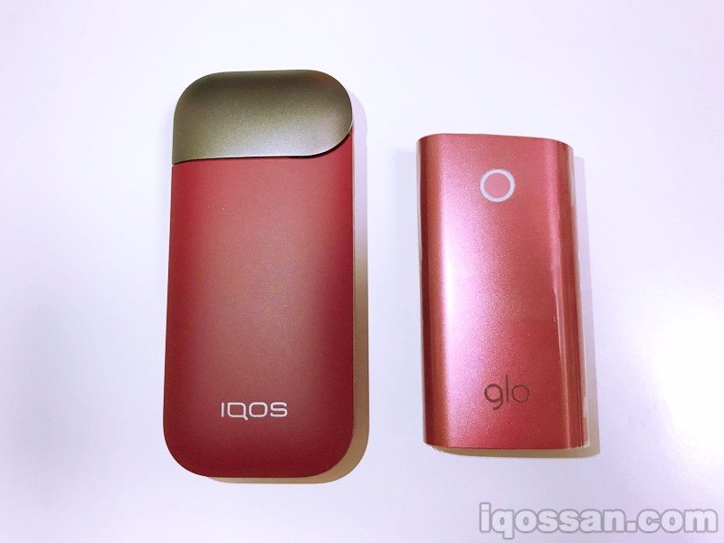 深红色IQOS与红色glo的比较