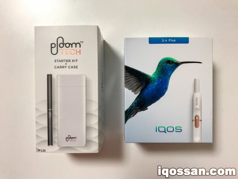 左侧为Ploom TECH，右侧为IQOS的盒子