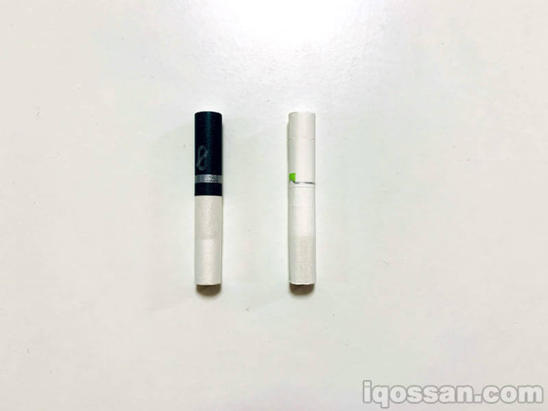 左侧为Nicoless。特点是过滤嘴部分为黑色