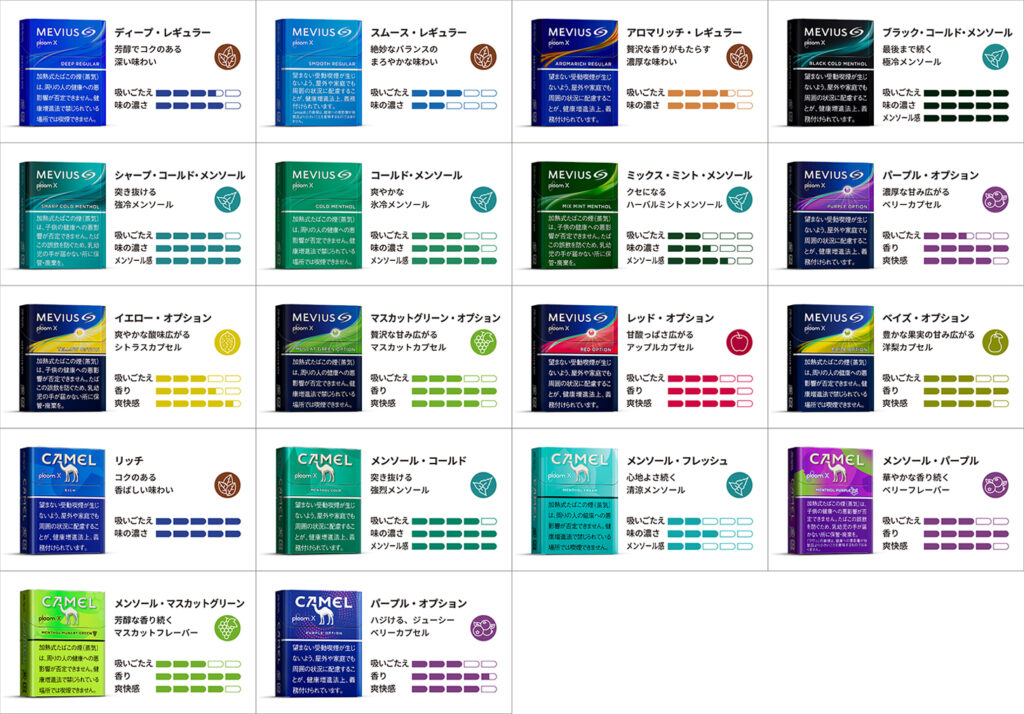 享受Ploom的烟草产品,使烟草品牌总数达到18个,并新增了两款骆驼产品