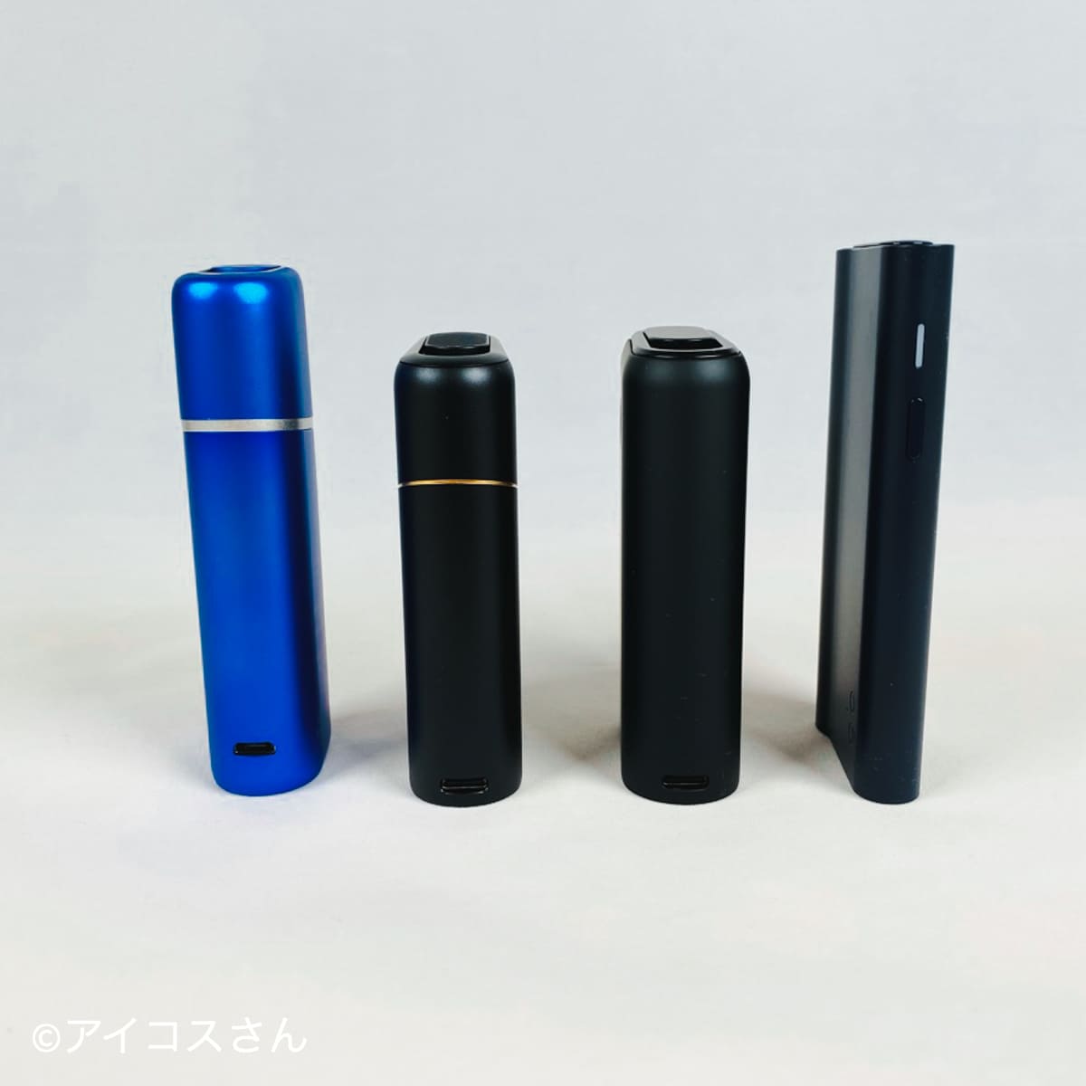 从侧面比较glo系列的厚度。