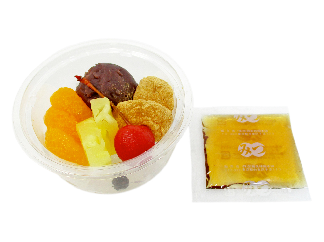 蕨饼与水果馅蜜