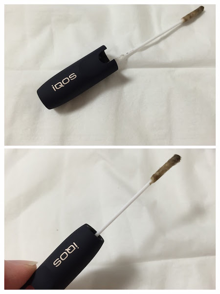 用IQOS棉签清洁烟嘴盖