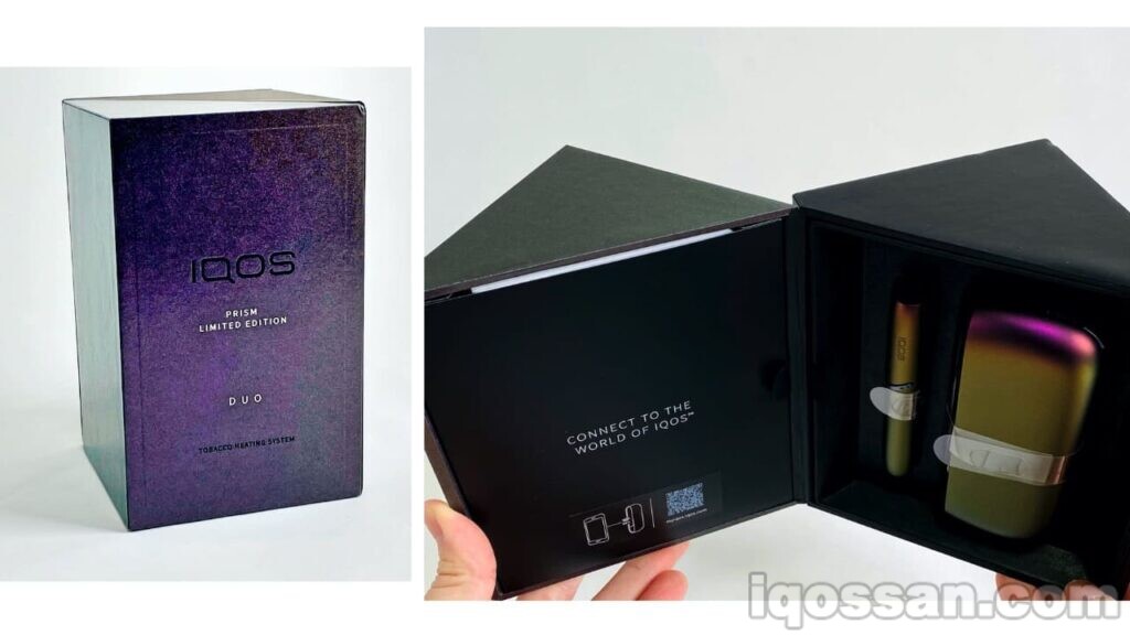 “Prism”采用了斜向开启的包装。IQOS本体仿佛跃然而出的感觉极佳。