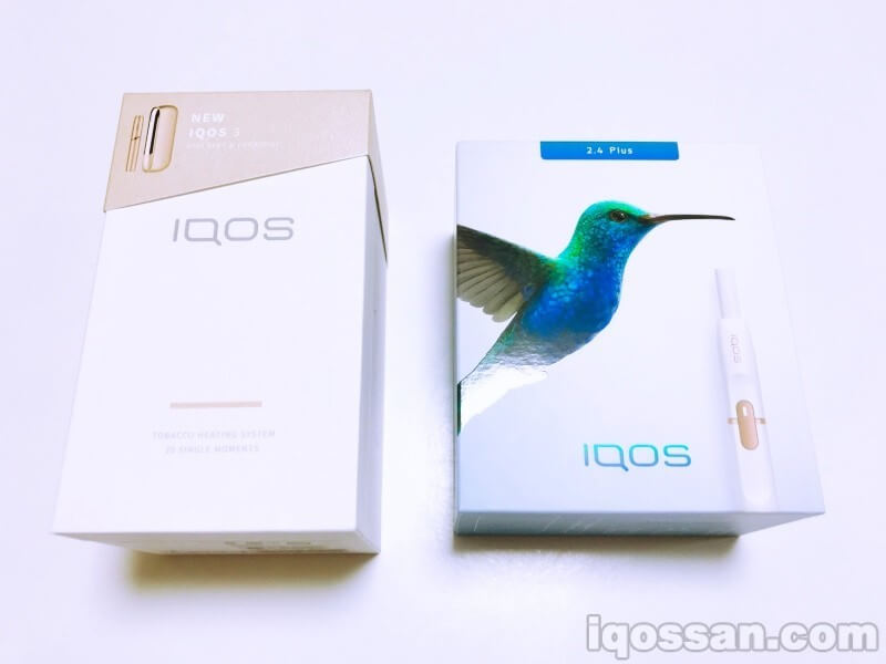 IQOS3与IQOS2.4 Plus的包装盒对比