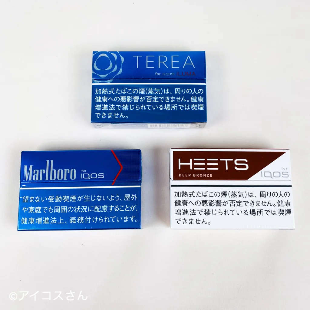 图片中展示了“Terrier”品牌,仅限于“IQOS Irma”。图片下方所示的“万宝路热棒”和“Heat”,之前可与之前的IQOS一起使用,但不能用于“IQOS Irma”。