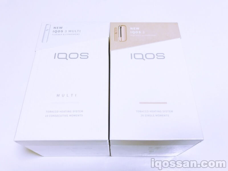 IQOS3与IQOS3 MULTI的包装盒基本相同